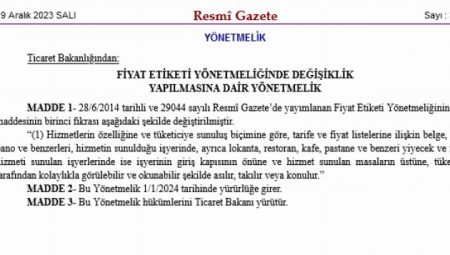 Fiyat etikletlerinde yeni dönem 1 Ocak’ta