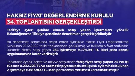 Ticaret’ten 24,3 milyon TL fahiş fiyat ve stokçuluk cezası!