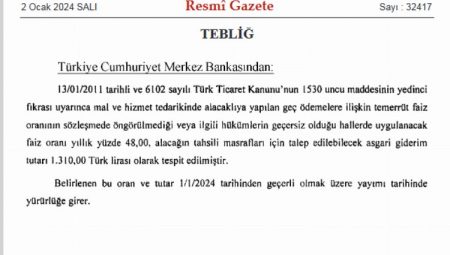 Temerrüt faiz oranı yükseltildi