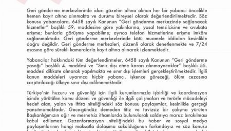 Göç İdaresi: Kötü muamele iddiaları doğru değil