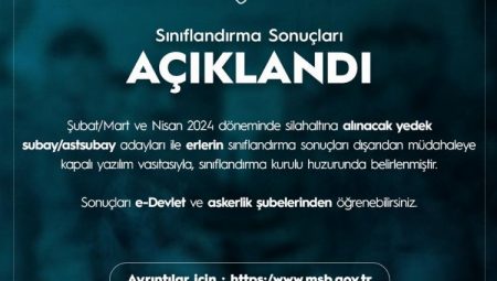 Yedek subay/astsubay sınıflandırma sonuçları açıklandı