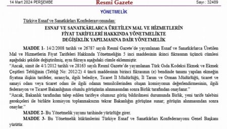 Ekmek ve simit fiyatlarına ‘görüş alma’ koşulu!