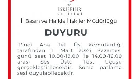 Eskişehir'de 'sonic patlama' uyarısı!