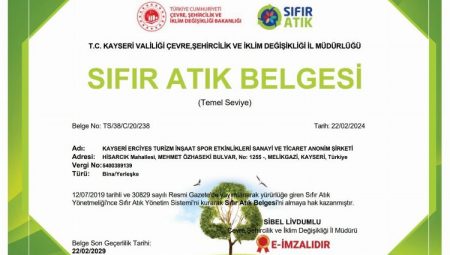 Erciyes Kayak Merkezi’nden Sıfır Atık Belgesi aldı