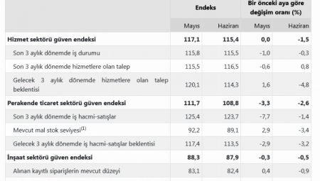 Haziran’da sektörel güven azaldı!