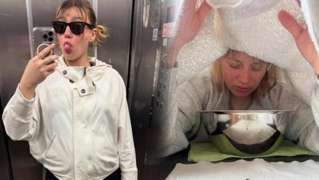 Gizem Karaca’dan karnı burnunda pozlar! ‘Yazarken alttan tekmelerle telefonumu oynatıyor’