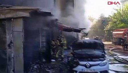 Ümraniye’de ikramlık eşya dükkanında yangın! Takımlar sevk edildi