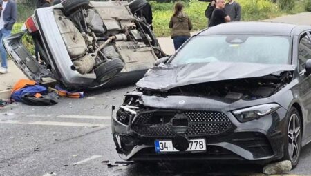Beylikdüzü’nde feci kaza! Evvel karşıt şeride daldı, akabinde 2 araca çarptı