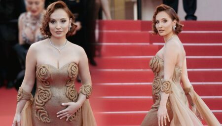 Cannes’da bebek müjdesi! Başak Gümülcinelioğlu hoş haberi kırmızı halıda açıkladı