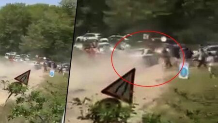 Endişe sinemalarını aratmayacak olay! Bursa’da yarış aracı seyircilerin bulunduğıu bölgeye savruldu